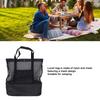 Black Mesh Beach Bag Insulated Zip Closure 2 Handles Reusable Lunch Bag for Picnic Camping