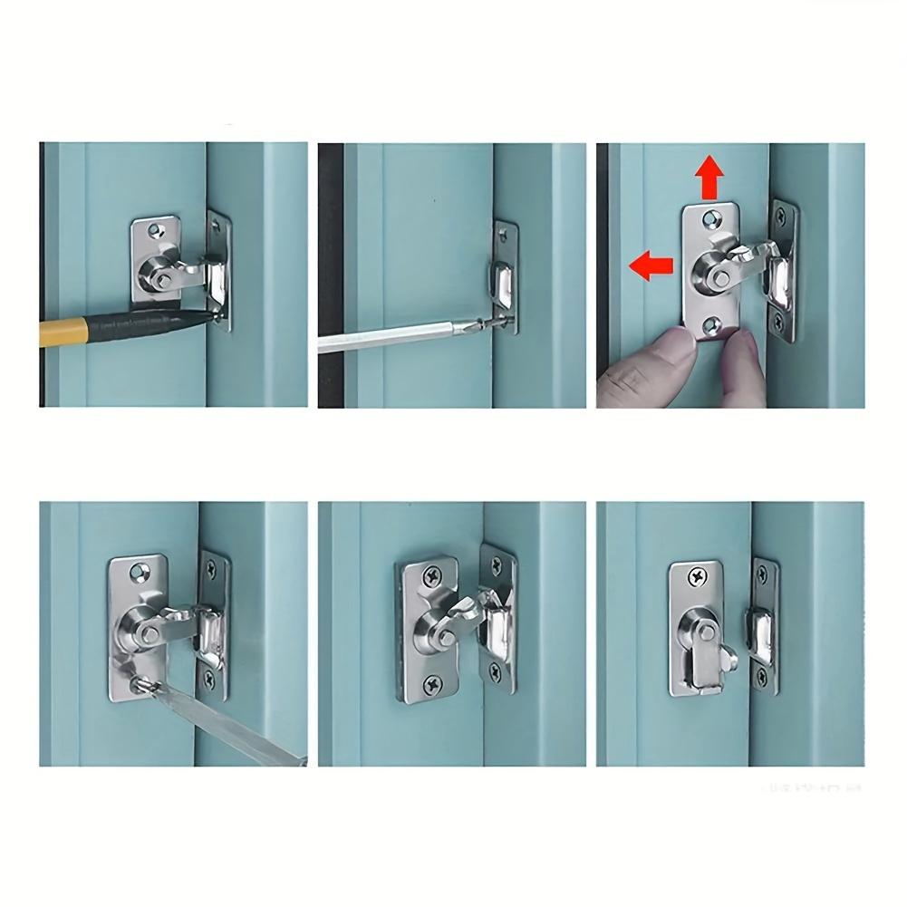 Door Lock Guard Latch Bolt 90 Degree Stainless Steel Toggle Latch Sliding Barn Door Lock Wine Cabinet Closet Right Angle Lock
