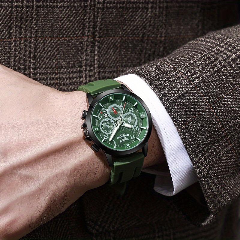 

Модные мужские наручные часы Роскошные Оригинальные Мужские часы Силиконовый ремешок Спортивные Кварцевые Мужские часы Подарок