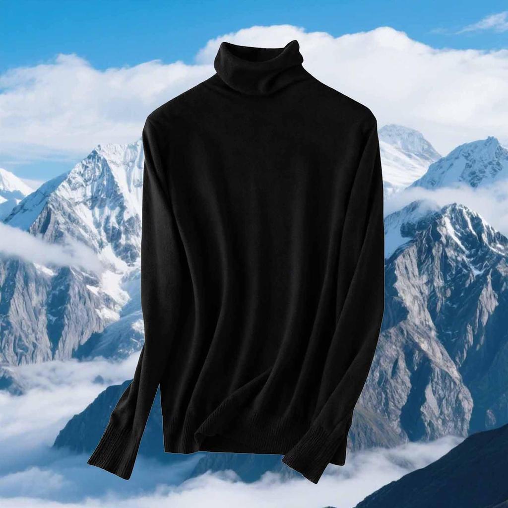 Dam Slim Fit Temperament Ull Långärmad Sömlös Polotröja