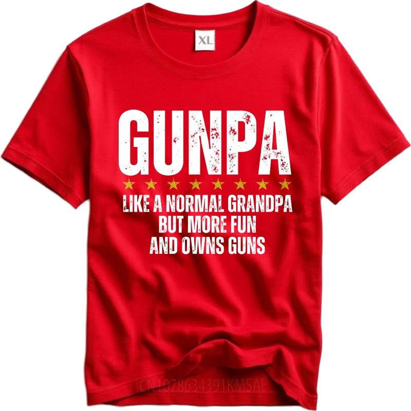 

Brand Summer Men T Shirt Gunpa Like A Normal Grandpa But More Fun And Owns Guns Short Sleeve Printed Oneck Tee Shirt as the picture5670 красный