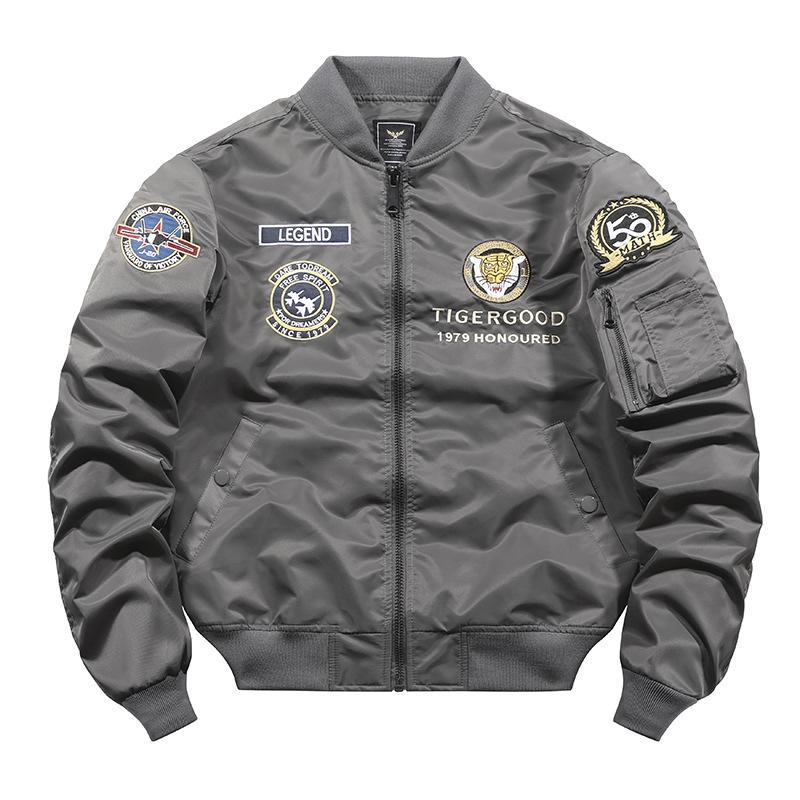 Men's MA1 Air Force Flight Jacket: Spring/Autumn Baseball Collar Workwear Coat