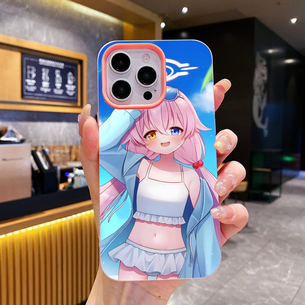 Blue Archive Takahashi Hoshino Jelly Double layer Pink Mobile Phone Case for iPhone 17 16 15 14 13 12 11 Air Pro Max Plus