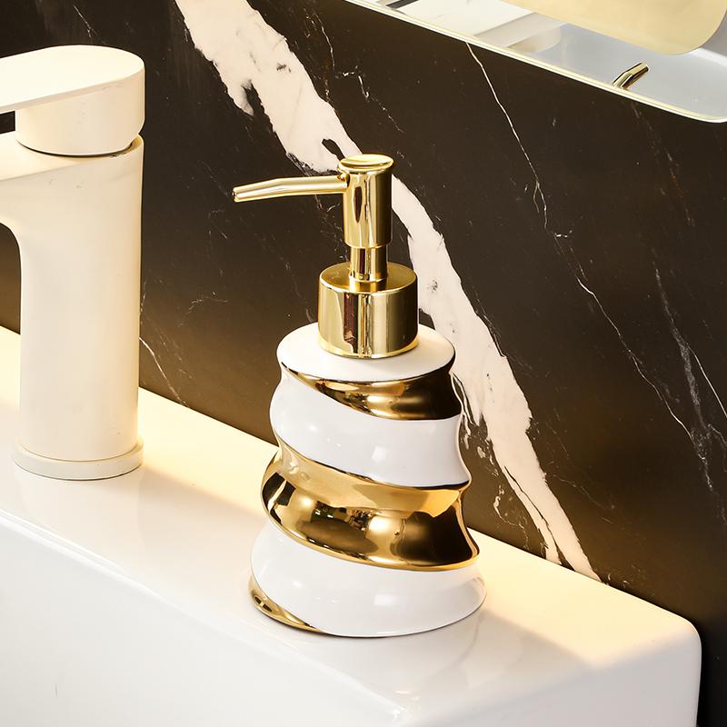 premium ceramic spiral patterned hand sanitizer and shower gel bottle distribution bottle bathroom accessories soap dispenser