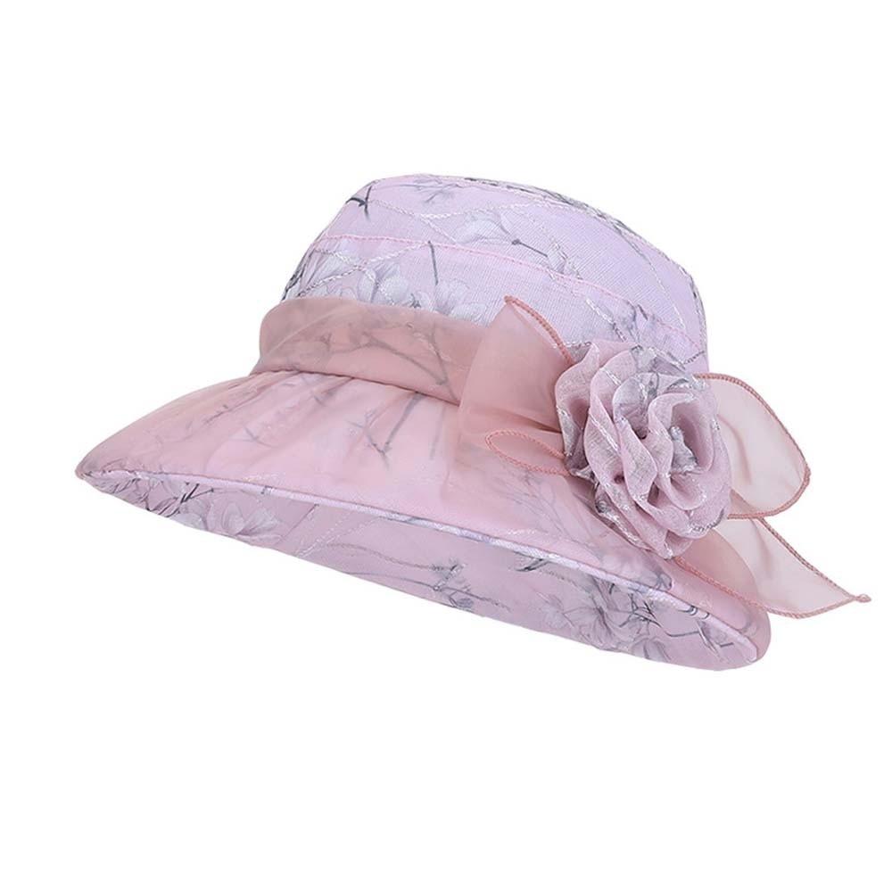 Folding Thin Bow Sunshade Cap Breathable Sunscreen Basin Hat Floral Fisherman Hat Outdoor