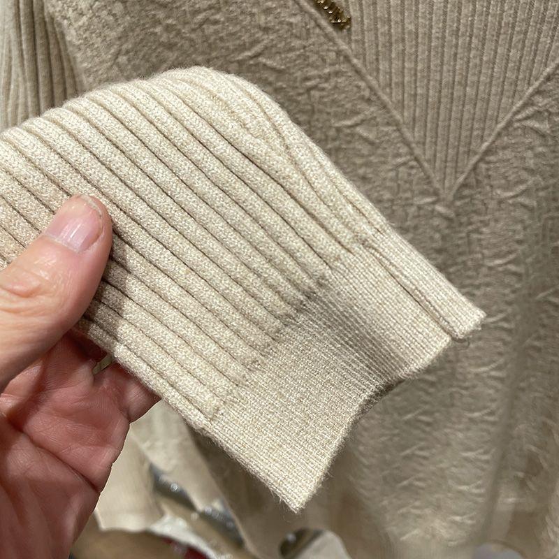 Elegant Knitted Top for Women Autumn and Winter Half-high Collar Versatile Sweater Fashionable