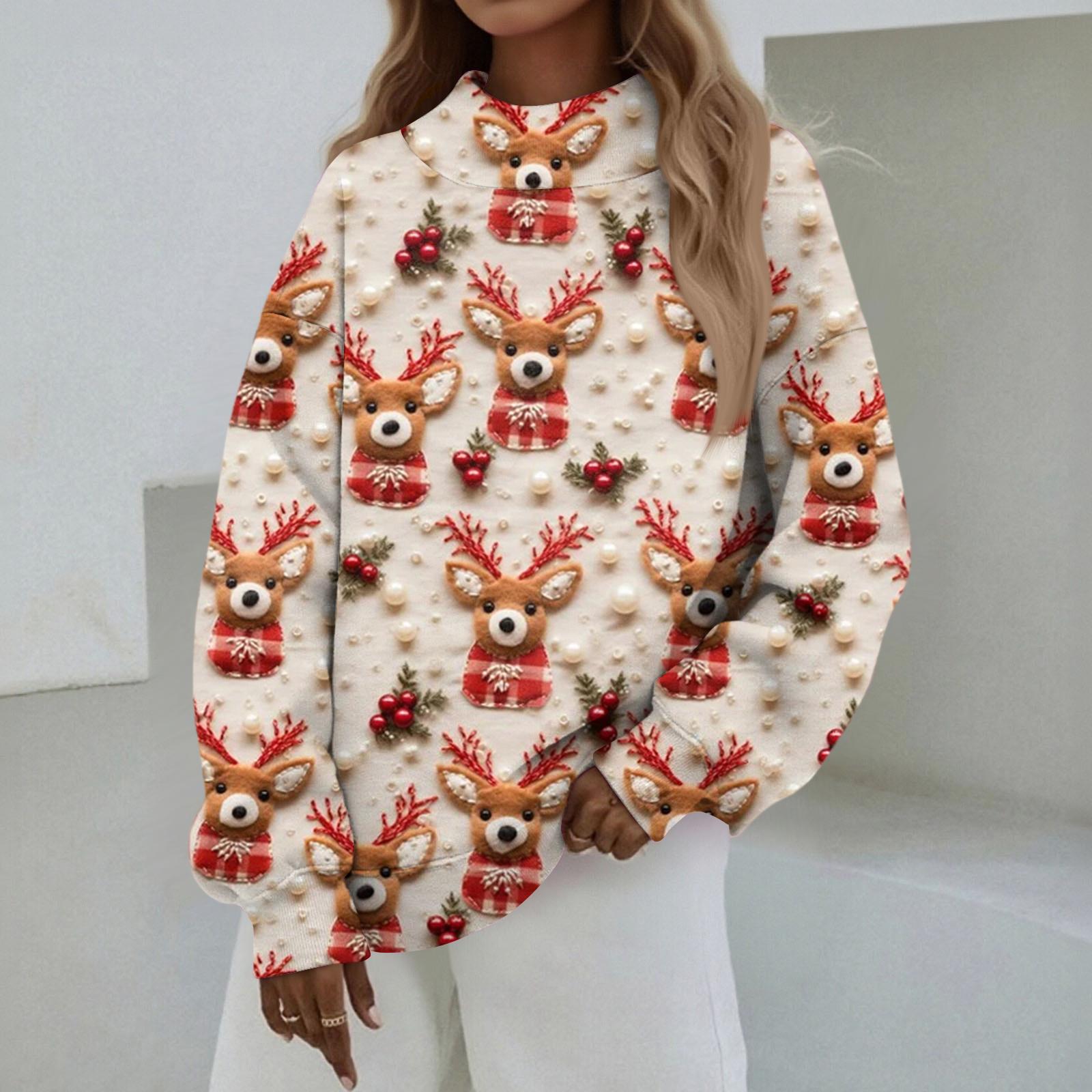 

Mock Neck Sweatshirt Women Fall Comfort Oversized Sweatshirt Dressy Pullover Sweatshirts No Hood Cozy Turtleneck Tops L бежевий