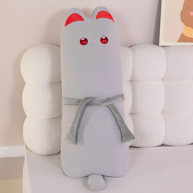 Cute Soft Cat Plush Toys Cartoon Animal Long Cat Pillow Leg Clamp Washable Sleeping Companion Throw Pillow