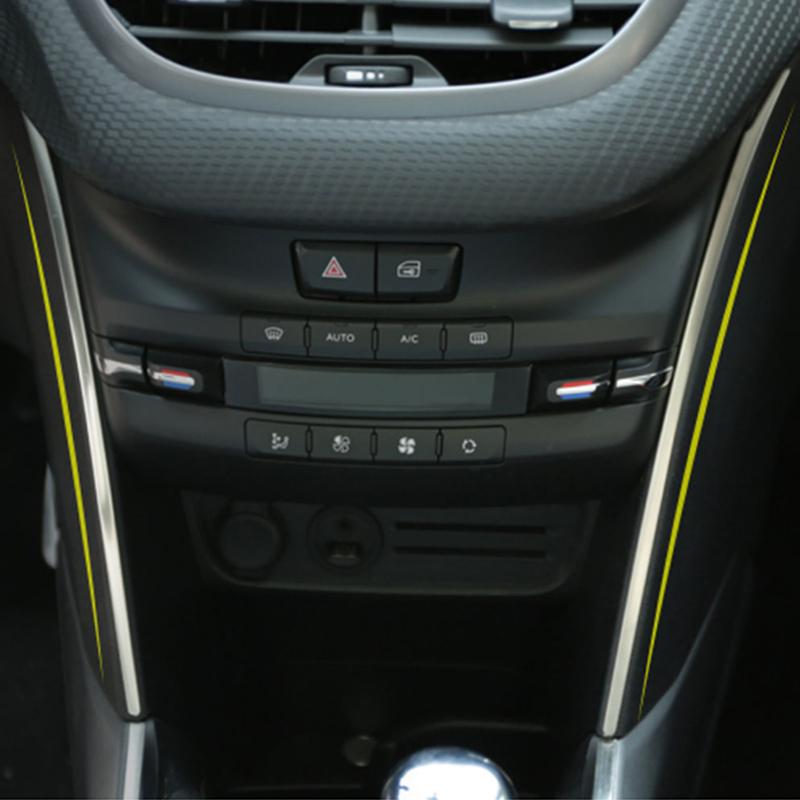 For Peugeot 2008 2014 2015 2016 2017 2018  Control Center Stainless Steel Cladding Side Sequins Trim Car Accessories