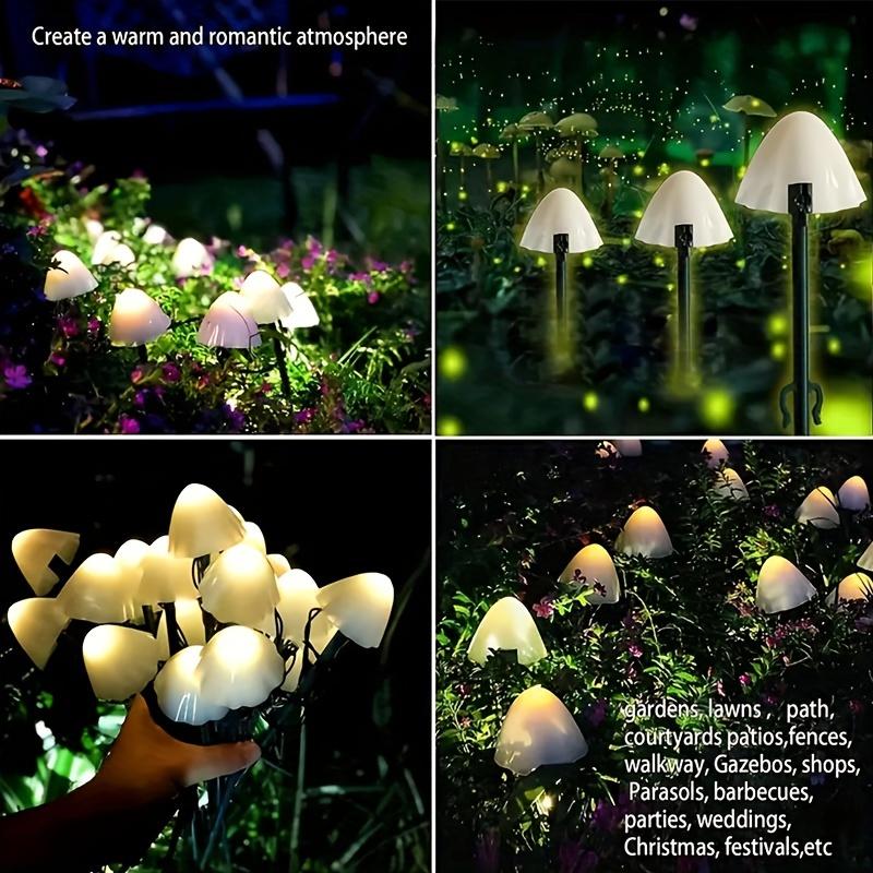 Mushroom Solar Lights-Set of 10/30pcs Fairy String Light 8 Modes Solar Pathway Lighting Outdoor Decor for Garden Yard Christmas