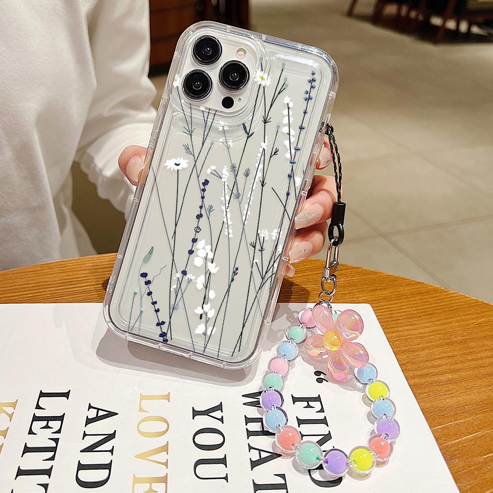 Soft Case for Samsung A54 A55 5G A53 A52 A15 A14 A13 A12 A34 A33 A32 A73 S24 Ultra S23 S22 S21 S20 FE Silicone Wrist Strap Cover