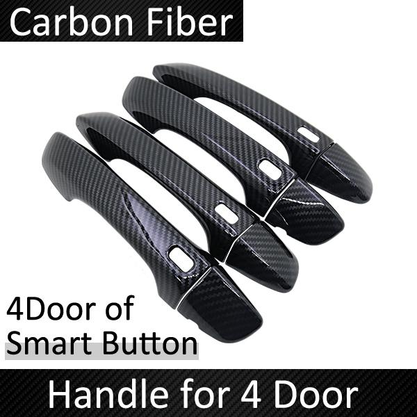 Carbon Fiber Door Handle Cover Trim for Volkswagen VW Tiguan MK2 AD BW 2016~ Car Protective Accessories Stickers
