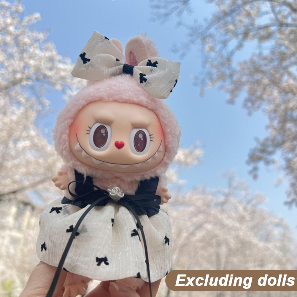 For 17cm Labubu Doll Clothes Lolita Dress Doll Clothes Color Match Dresses Dolls Accessories Cute Decoration Little Clothes