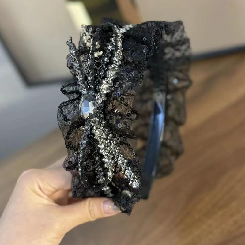 

Полая цветная повязка на голову с бабочкой, сетчатый головной убор с пайетками