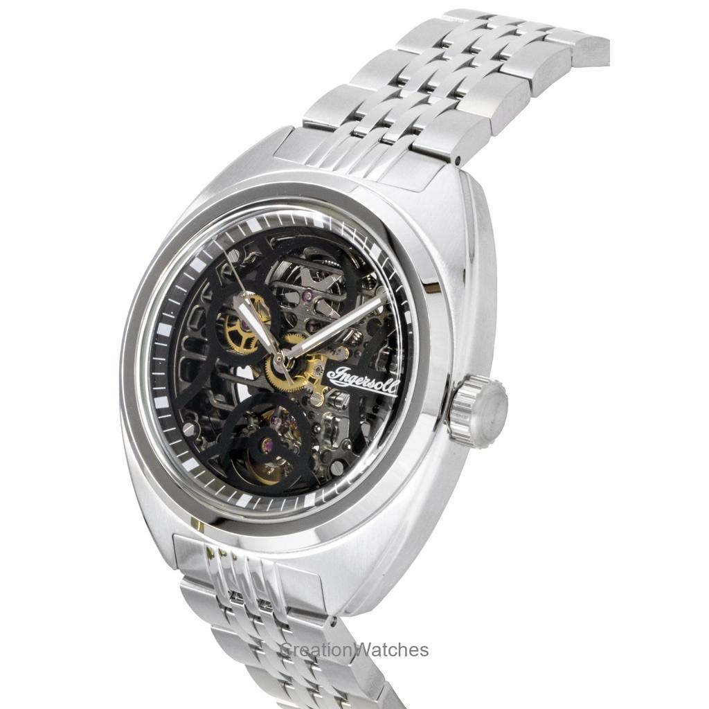 Ingersoll The Wrangler Stainless Steel Black Skeleton Dial Automatic I16901 Men's Watch