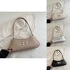 Chic Bowknot Korean Style Soft Leather Baguette Bag For Summer 2024 In Trendy Colors