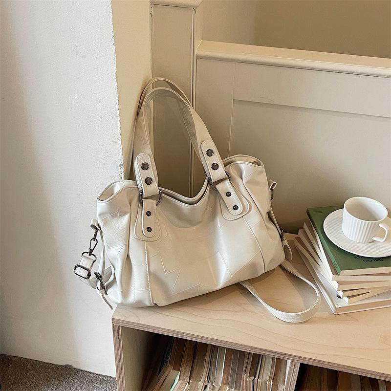 2026 Trendy Large Capacity Elegant Crossbody Tote Handbag - Solid Color, Casual & Fashionable