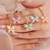 Colorful Resin Heart Zircon Butterfly Pendant Necklace for Women Girls Stainless Steel Chain Sweet Cute Collar Jewelry Gifts