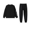 Li Ning Logo Printed Round Neck Pullover Casual Sports Set Men Sets Black AYKT551-7+AWDRB77-1