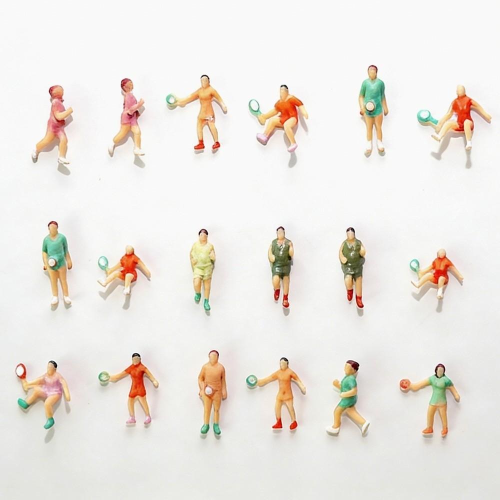 10pcs Mini Football Player Model 1/75 1/50 Scale Football Sports People New Playground Minion