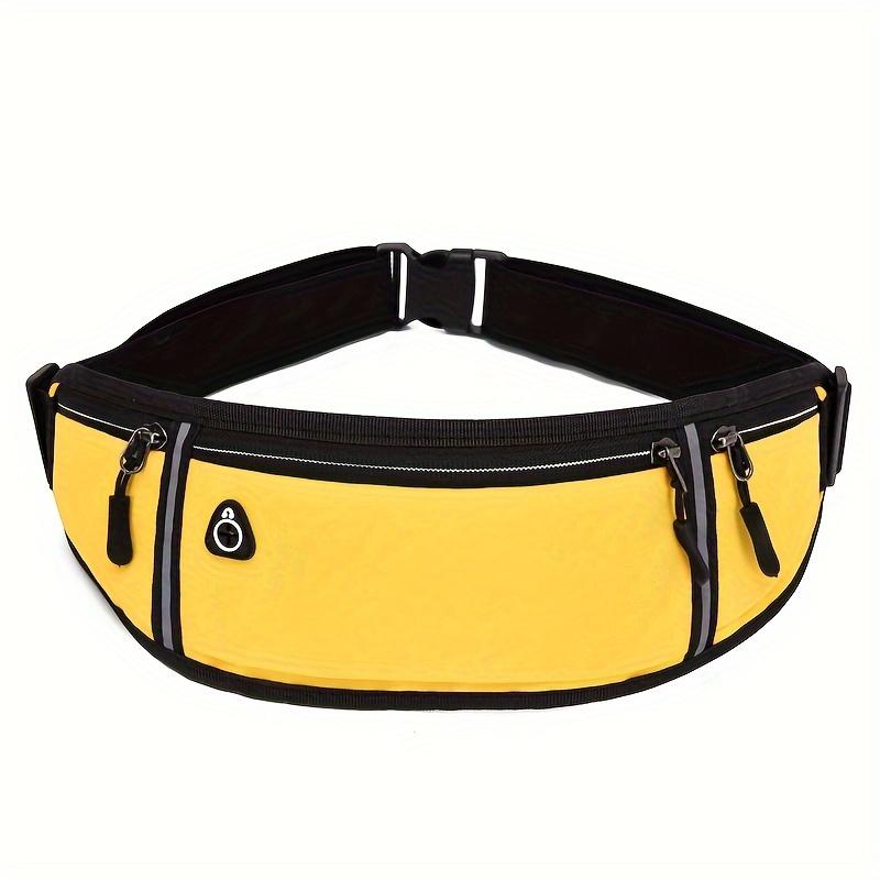 

Спортивна поясна сумка, Світловідбиваюча бігова поясна сумка, Легка непомітна сумка для телефону з отвором для навушників, Поясна сумка-бананка жовтий