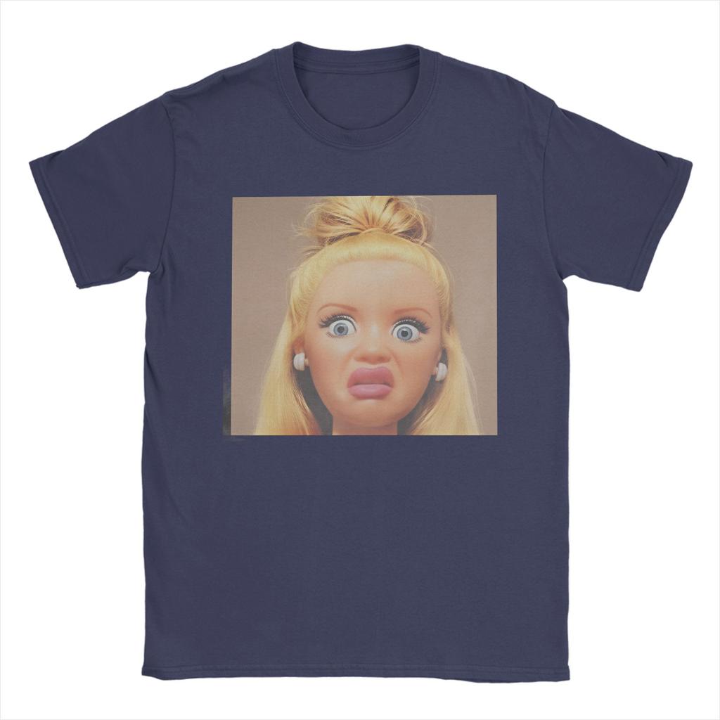 Funny Doll Print Pure Cotton T Shirt For Couple Summer  Y2K Basic TShirts ONeck Trending Tee Shirt Oversized Design Tops