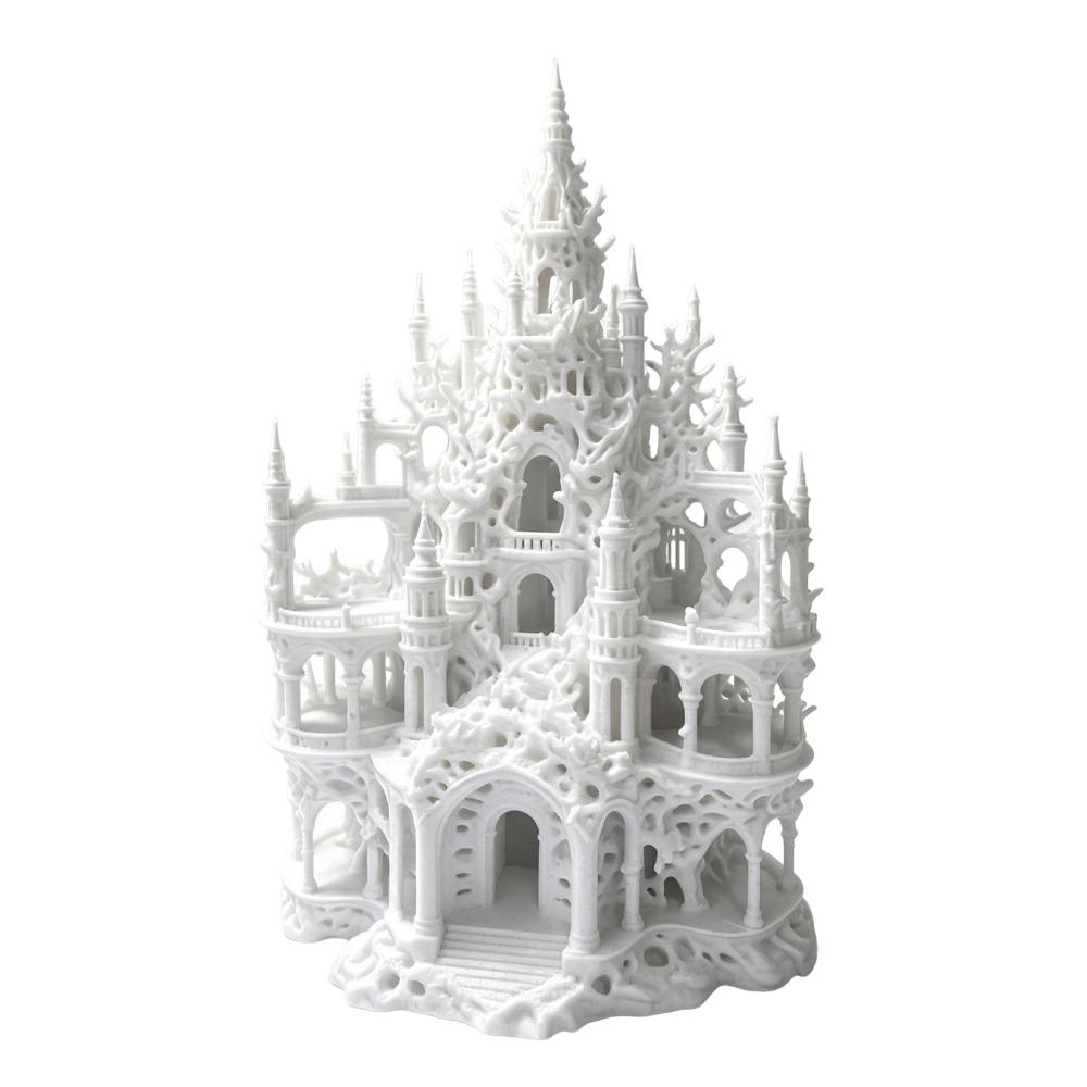 Hollowed-out Fish Tank Decoration 3D Printed Fake Castle Figurine Micro Landscape