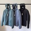 Mens Winter Hooded Cotton Puffer Jacket Warm Windproof Loose Fit Zipper Front Casual Coat