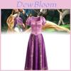 Tangled Rapunzel Cosplay Dress For Girls With Satin Fabric For Halloween Themed Events