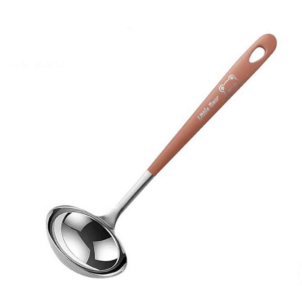 New Heat-resistant Hot Pot Ladle Cute Bear Pattern Stainless Steel Hot Pot Spoon Thickened Household Soup Ladle Spoon Home