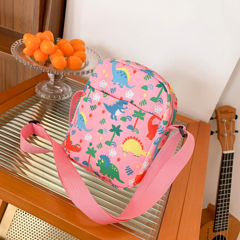 New dinosaur printed messenger mobile phone bag cartoon cute storage small bag casual out color shoulder messenger bag