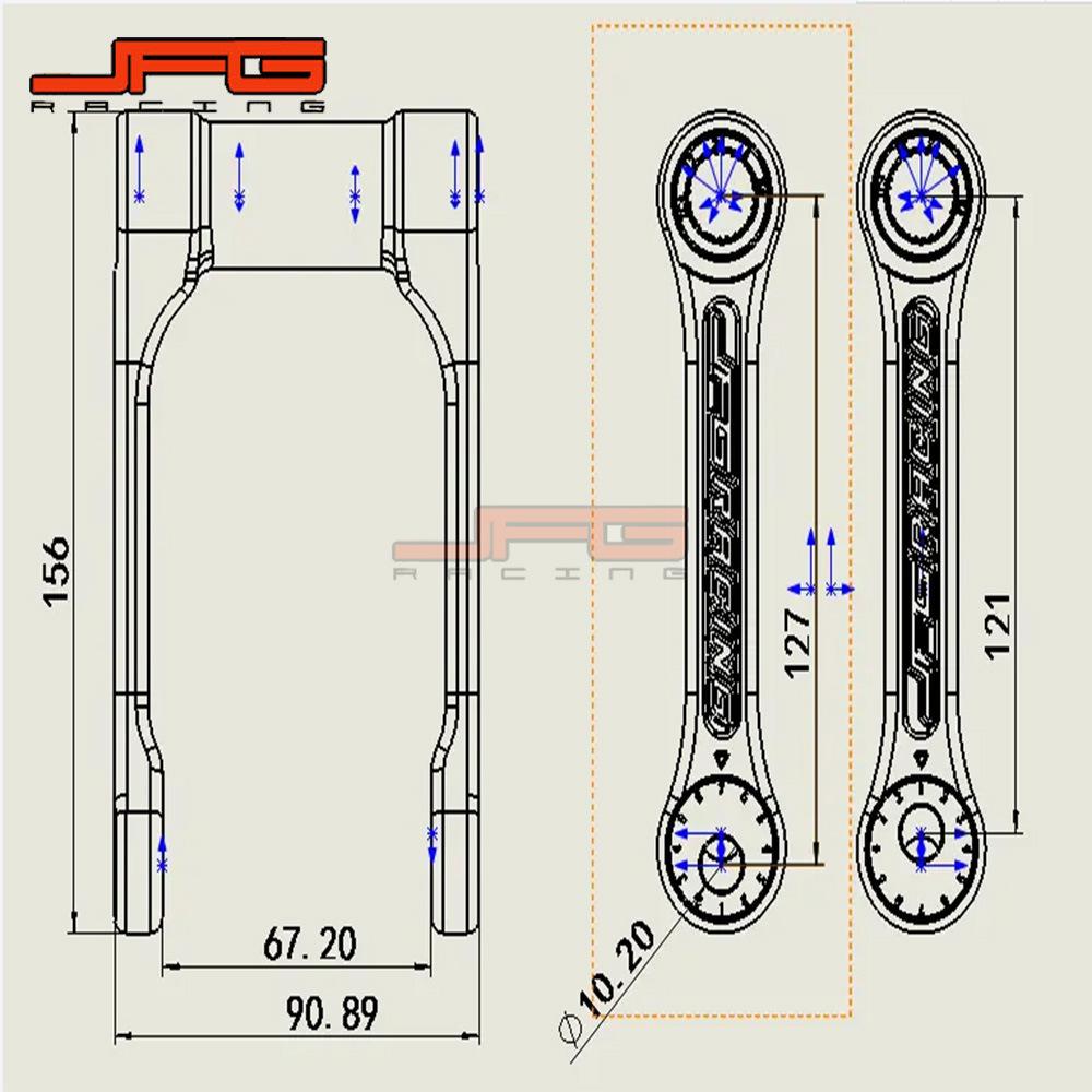 CRF250LXR250/600 Terénní motocykl 7075 Hliníkové zadní tlumiče snižující kyvná vidlice