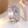 Multicolor Zircon Hollow Oval Rings For Women Vintage CopperColor Engagement Ring Wedding Jewelry Bridal Valentine's Day Gifts