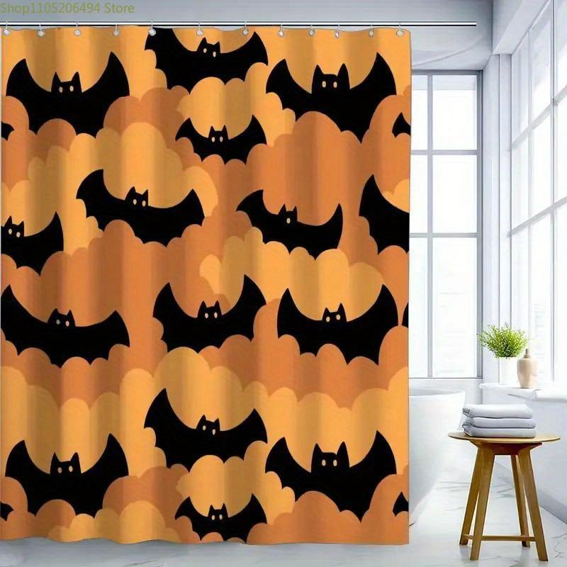A Bathroom Shower Curtain with a Superhero Theme for a Halloween Party, Includes 12 Hooks, Measuring 180*180Cm for Home Decora