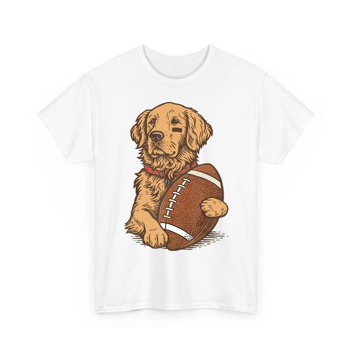 Golden Retriever Dog Football Game Day Touchdown Season Unisex T-Shirt M