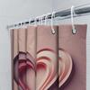 Layered Heart Shower Curtain - Modern Bathroom Decor