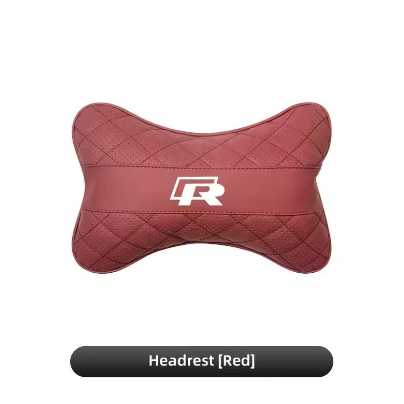 Car Seat Head Support Cushion Lumbar Pillow Interior Accessories For VW GTI Polo Golf Passat Tiguan Arteon CC Taigo T-ROC HubCap