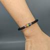 Trendy Multicolor Rainbow Magnetic PU Leather Woven Bracelet