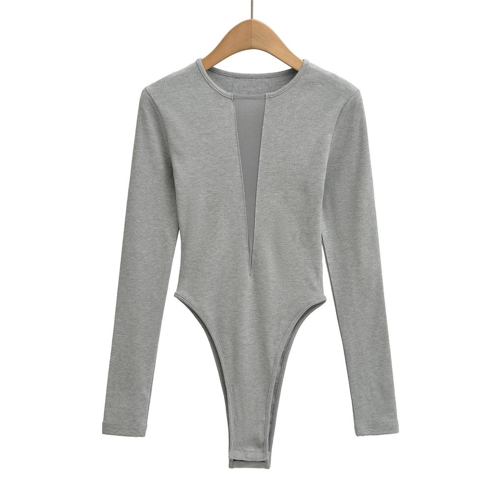 European and American Sexy Summer Mesh Long Sleeve Jumpsuit for Women