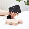 New single zipper short women's wallet fashionable and simple love hairball clutch bag, one piece