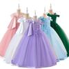 Blumenmädchen Prinzessinenkleid für Hochzeiten Sommer Kind Festlich Schleife Langes Abendkleid für Schule Abendparty Kinder Neujahr Kleidung ALP-0028