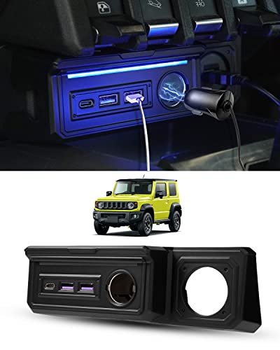 GIMUYA Suzuki Jimny JB64 JB74 Additional Power Supply Unit Jimny Sierra AT MT USB Additional Socket Distributor Cigarette Lighter x1 QC3.0 USB Po