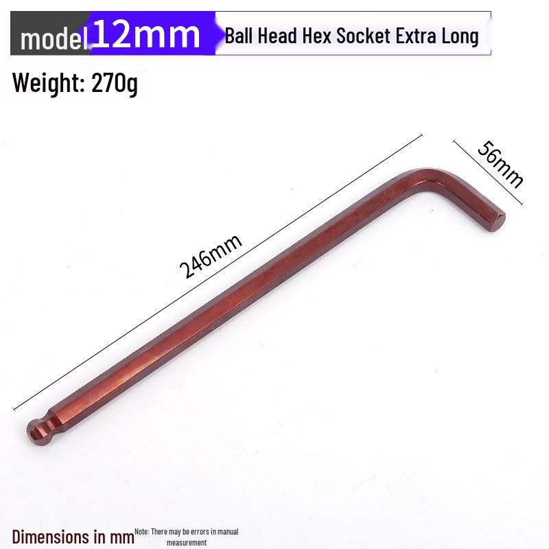 Antik Bronze Rot Extra Lang L-förmiger Kugelkopf S2 Sechskantschlüssel Gehärteter Sechskantschlüssel