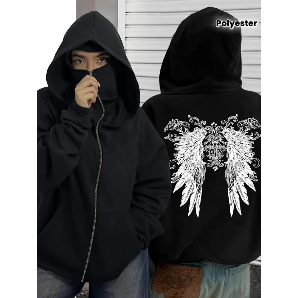 Shanglian Zippered Sweatshirt Hoodie Coat Unisex Spring Autumn Winter Fleece Double Hat Sweatshirt for Men