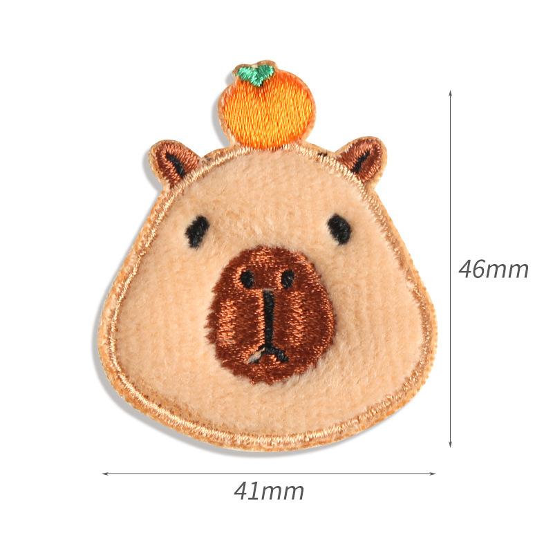 Kapibara Self-Adhesive Patch Sticker Plush Clothes Hole Repair Cloth Sticker Down Jacket Seamless Embroidery Hand Account Decoration