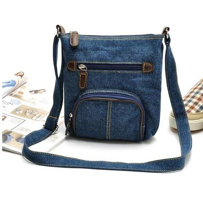 Umhängetasche für Herren, lässige Jeanstasche, modische Umhängetasche für Damen, Reisetasche mit Reißverschluss, Handtasche, Tragetasche, Damen, Herren, Umhängetasche