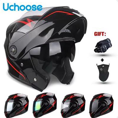 Casco da motociclista Uchoose con doppia lente, sezione trasversale, casco di sicurezza modulare, casco ribaltabile