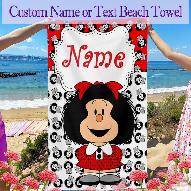 Mafalda Beach Towel Suitable for Travel, Outdoor Activities, Swimming Pools, Yoga, Surfing, Camping, Hiking, Gym