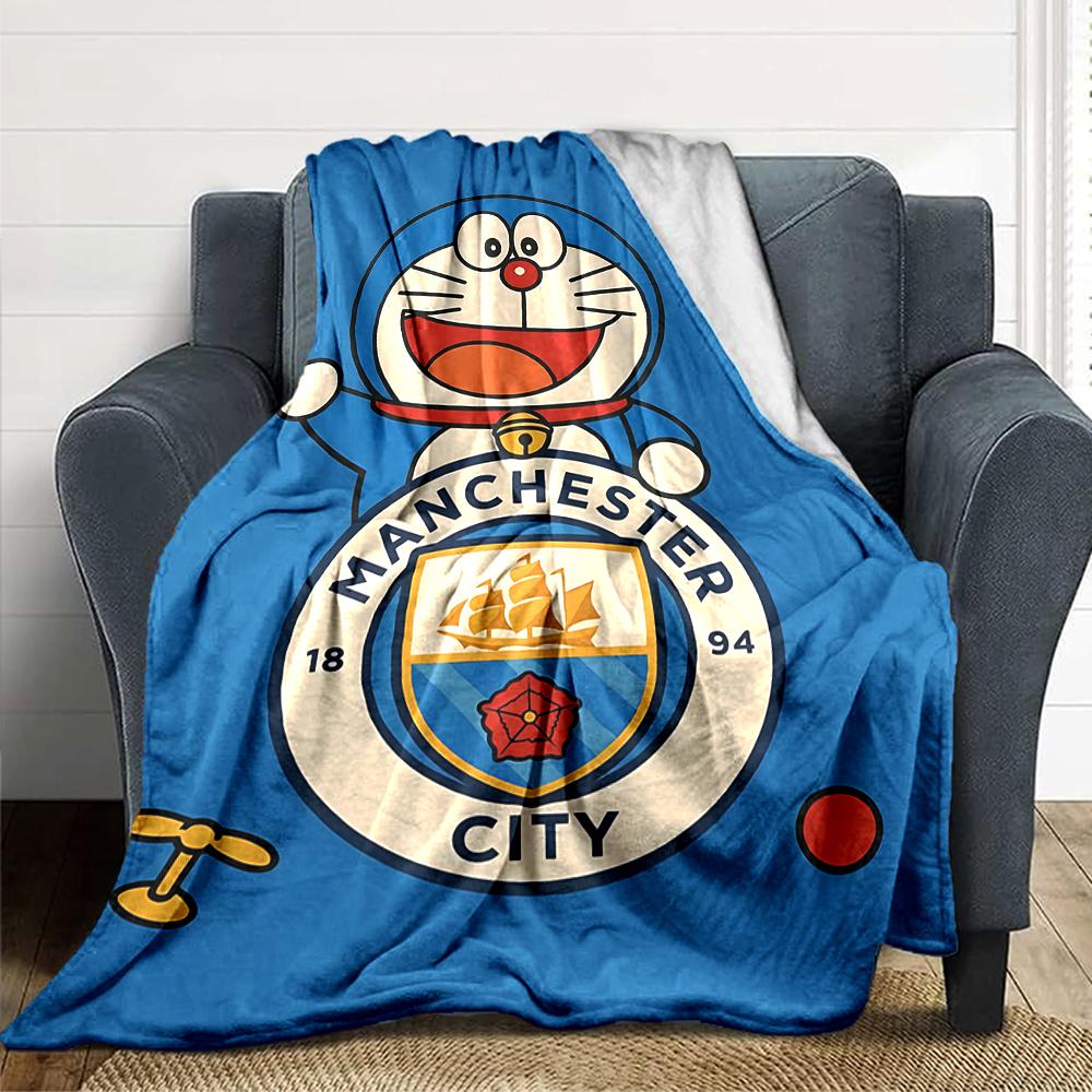 Manchester City Wappen Decken Flanell Bedruckt Atmungsaktiv Warm Überwurf für Zuhause Büro Bettwäsche 0708a21