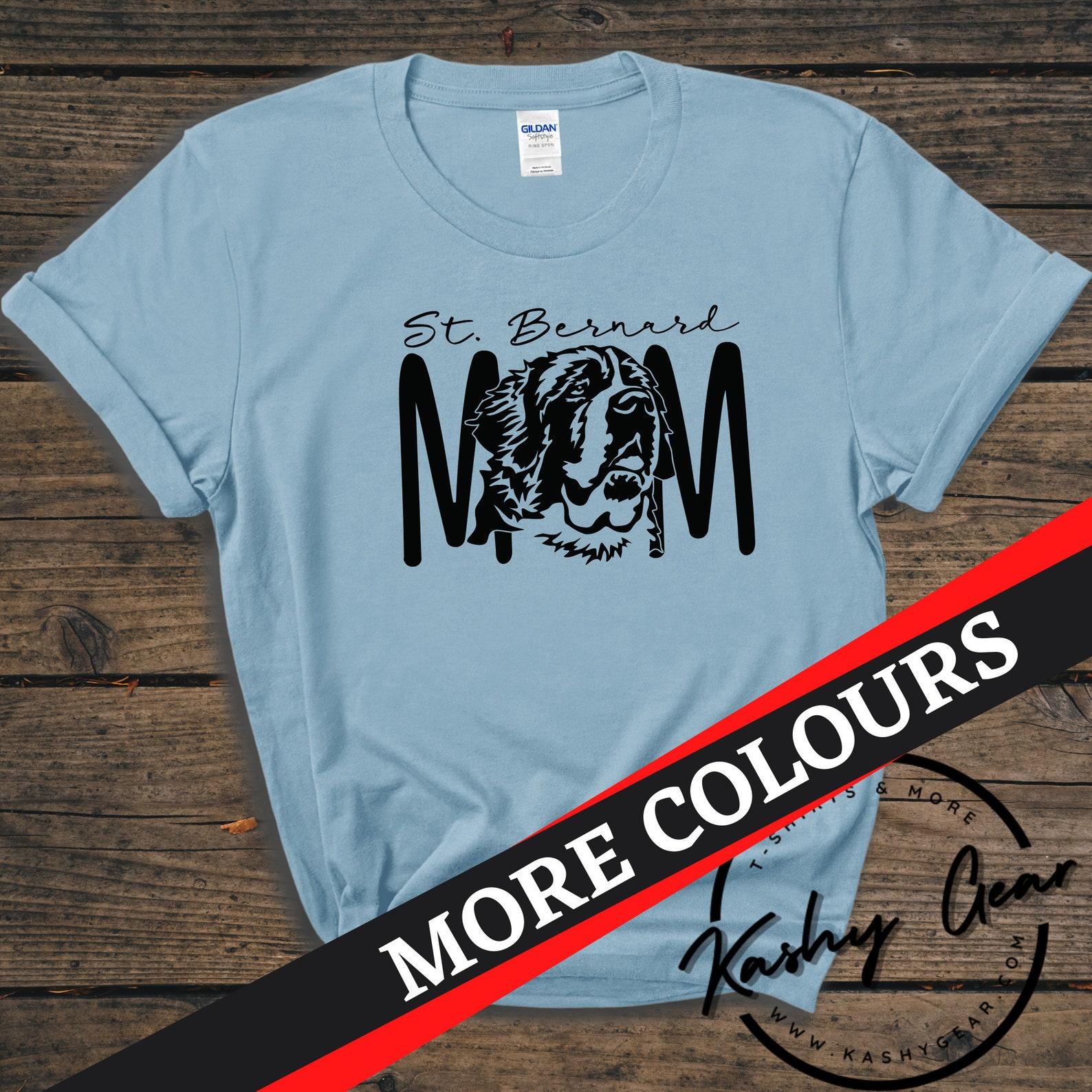 St Bernard Mom Shirt | Saint Bernard Dog TShirt | Dog Mama | Custom Personalized Tee | Gift For Dog Lovers T Shirt 2XL